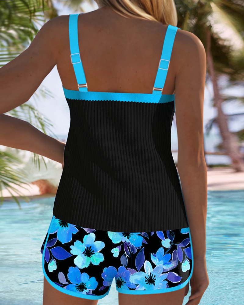 Kaelyn | Tropical Floral Tankini Set
