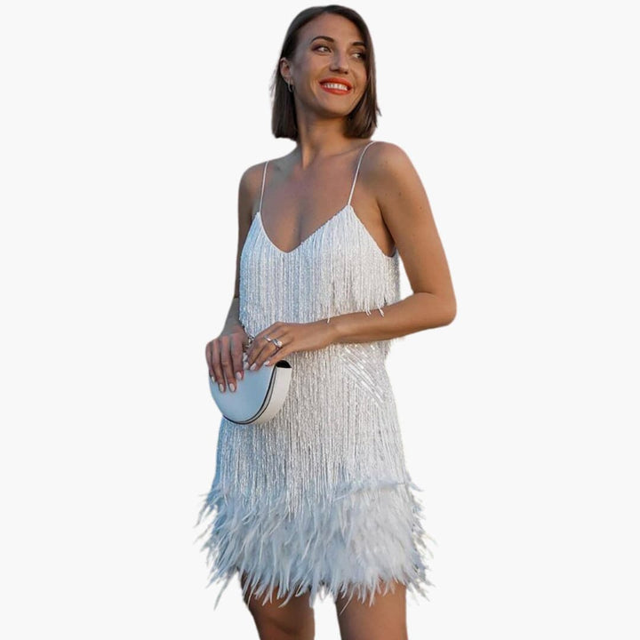 Elowen | Elegant Fringe Party Dress