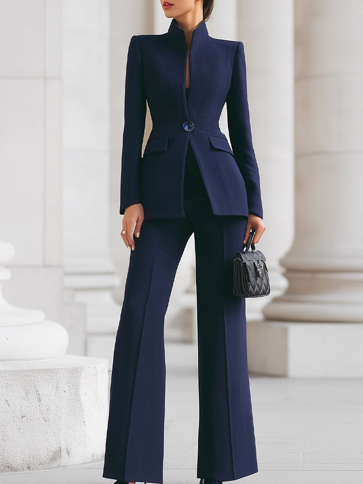 Sterling | Women’s Stand Collar Tailored Executive Pantsuit