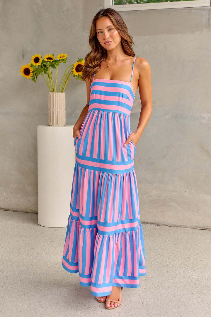 Lina | Striped Tiered Summer Dress