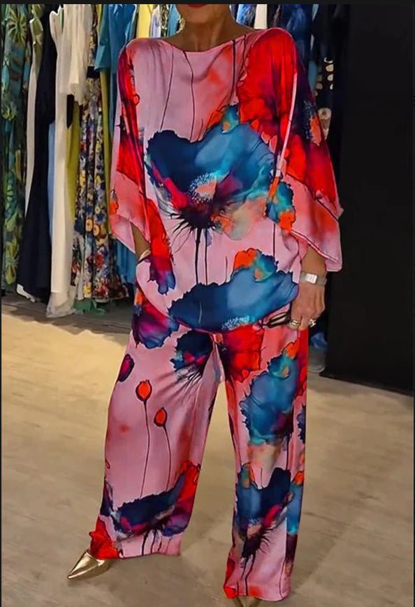 Fiorella | Artistic Print Wide-Leg Set
