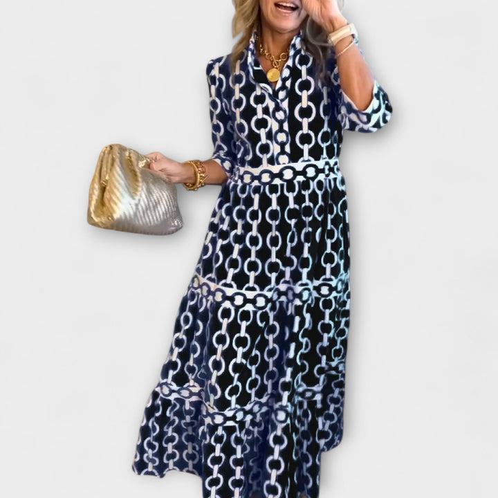 Marisol | Chic Pattern Midi Dress