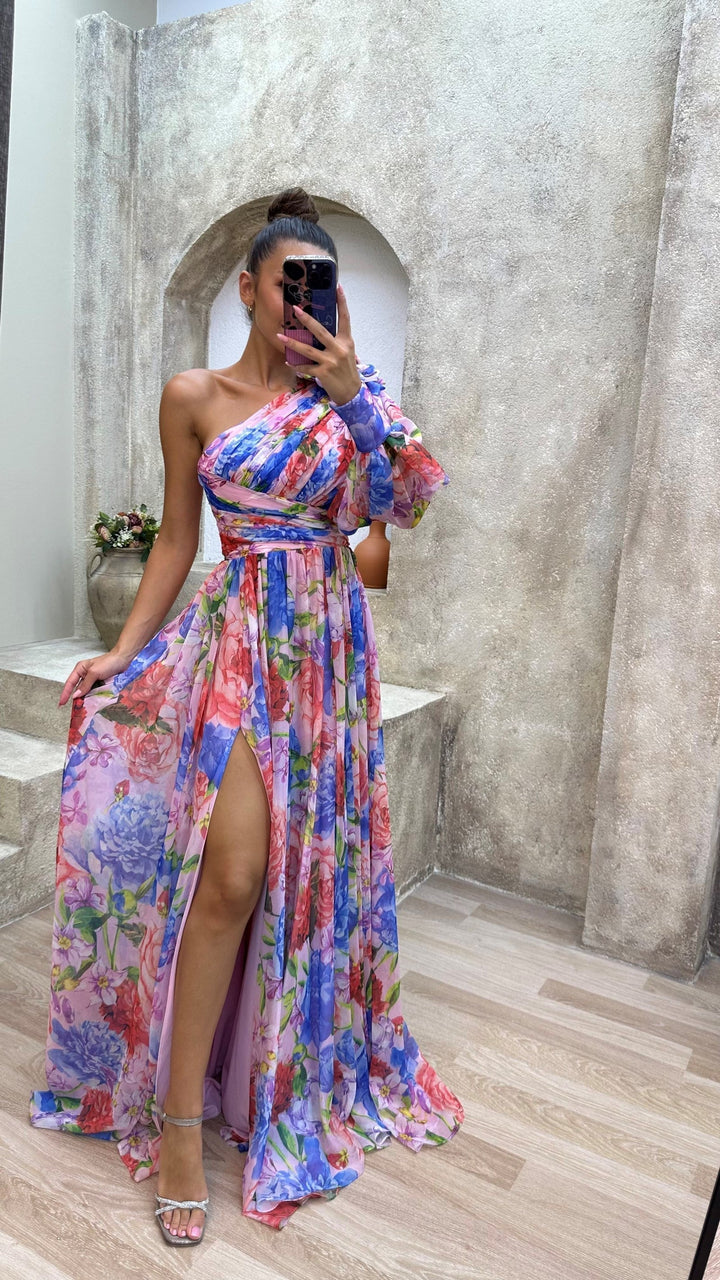 Seraphina | One-Shoulder Floral Maxi Dress