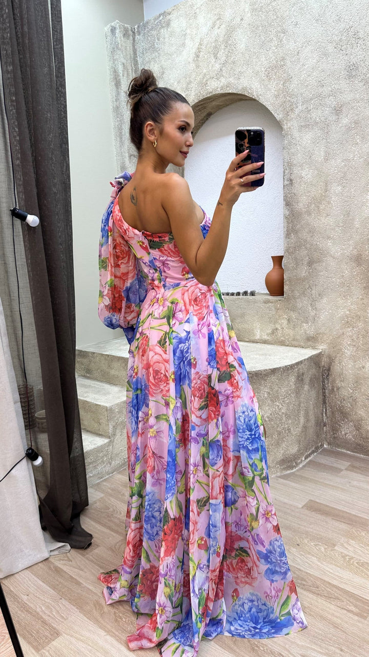 Seraphina | One-Shoulder Floral Maxi Dress
