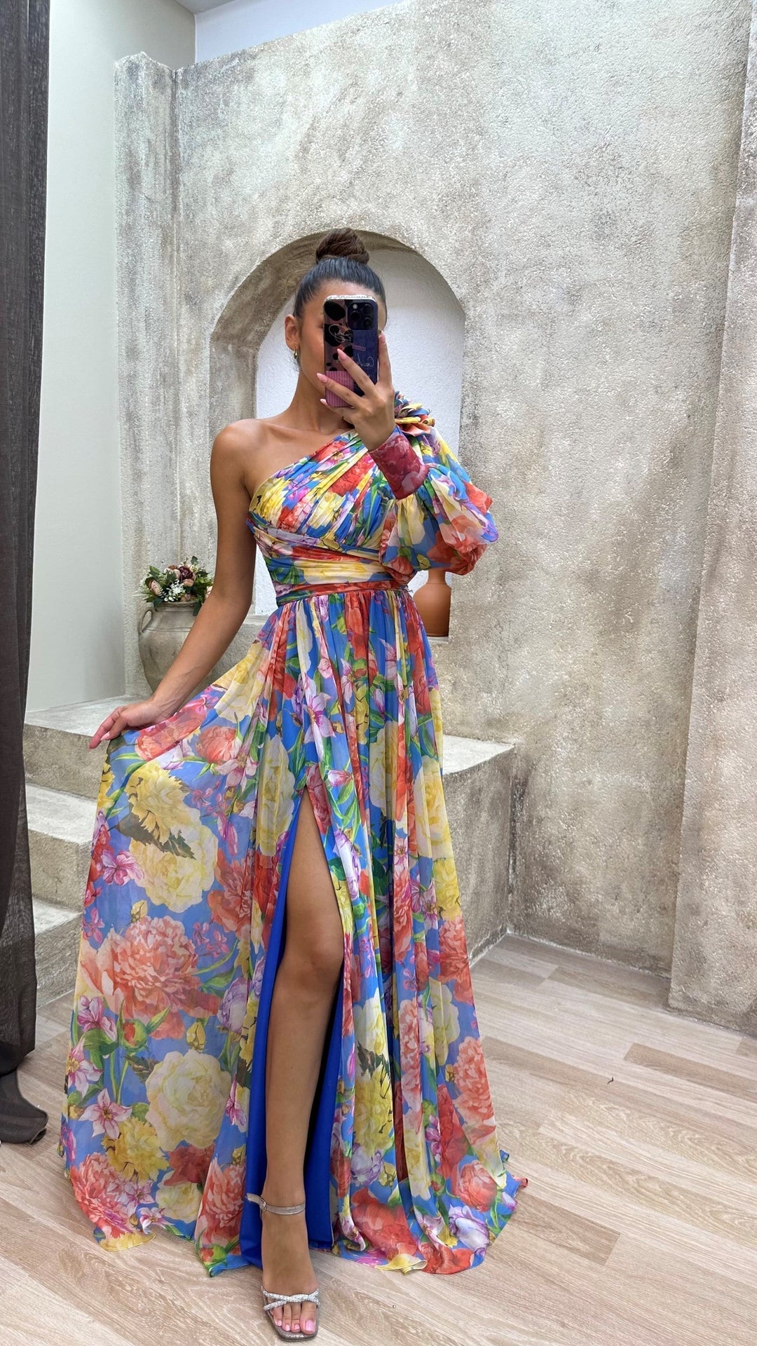 Seraphina | One-Shoulder Floral Maxi Dress
