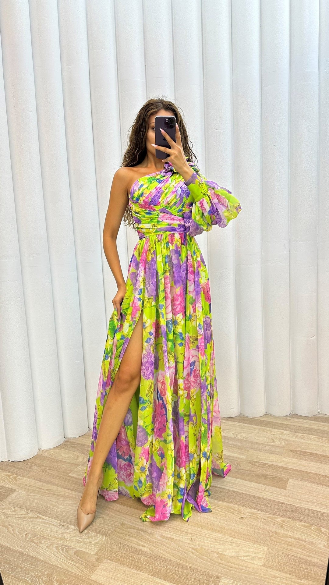 Seraphina | One-Shoulder Floral Maxi Dress
