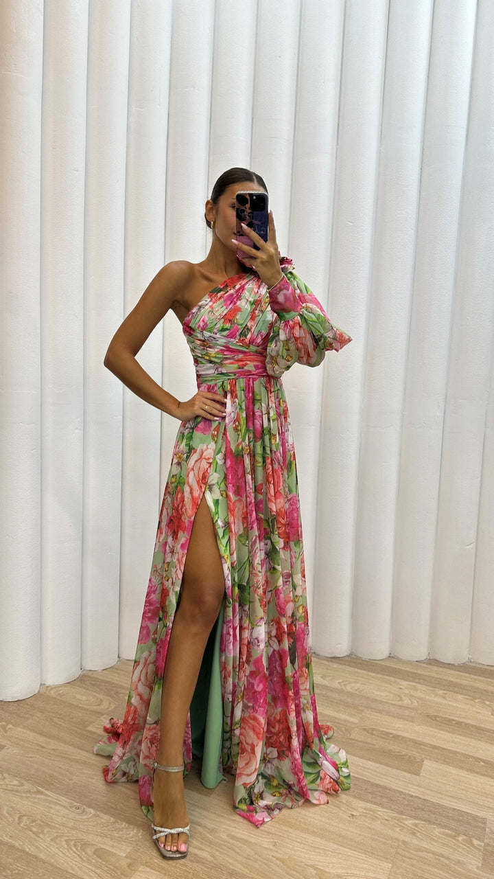 Seraphina | One-Shoulder Floral Maxi Dress