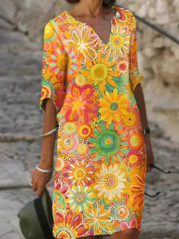 Zeloria | Elegant Floral Tummy Control Dress