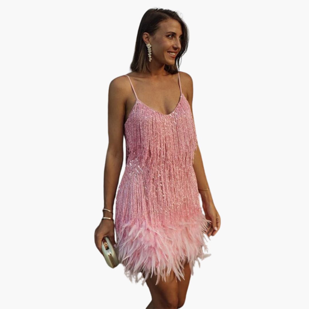 Elowen | Elegant Fringe Party Dress