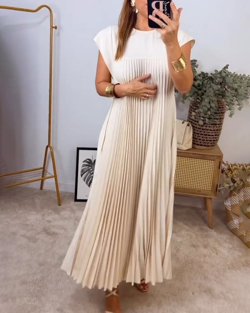 Mireille | Pleated A-Line Midi Dress
