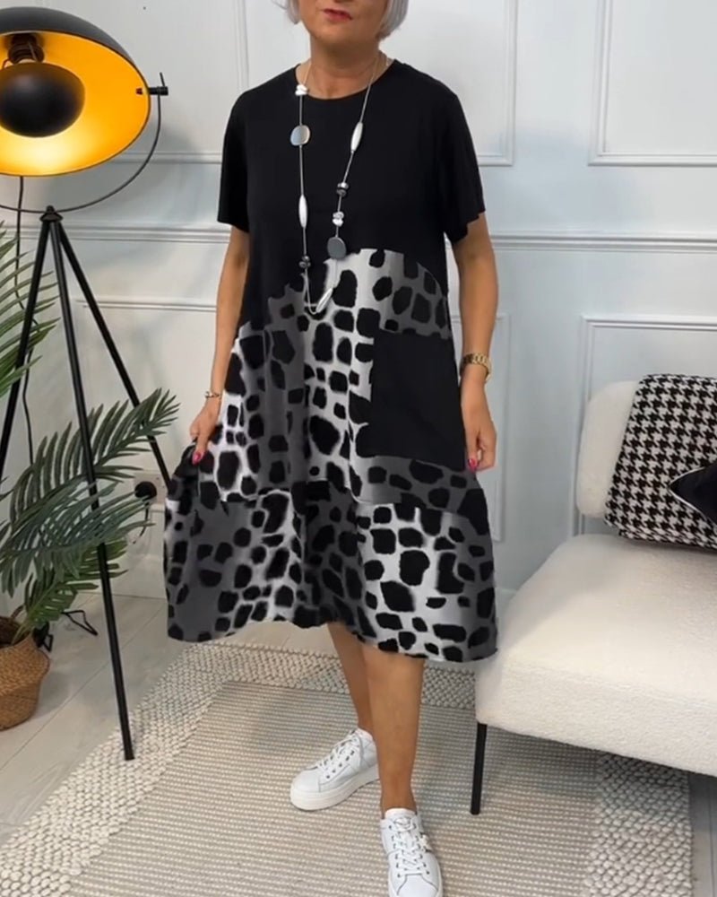 Viola | Abstract Print Midi Dress
