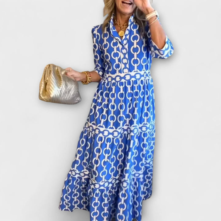 Marisol | Chic Pattern Midi Dress