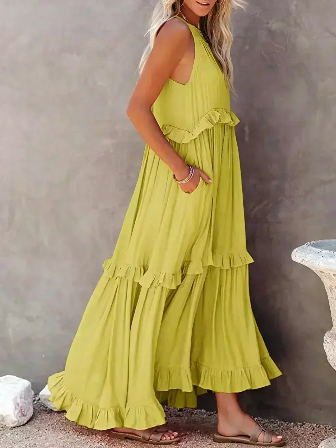 Zerina | Flowing Ruffle Maxi Dress