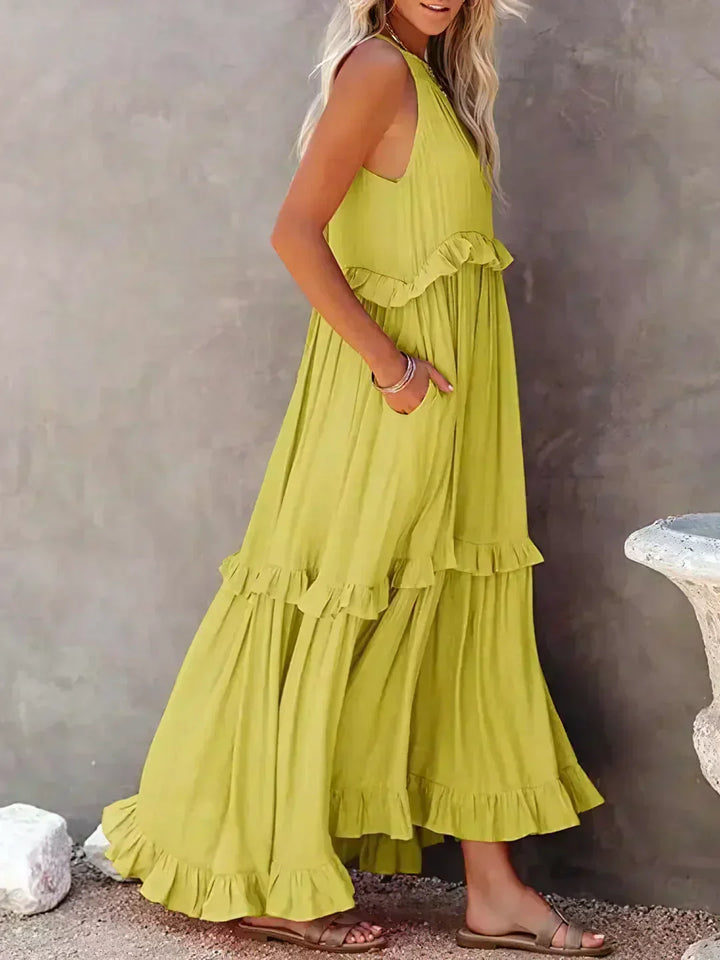 Zerina | Flowing Ruffle Maxi Dress
