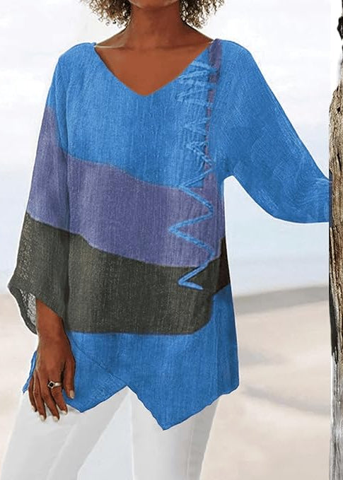 Serenya | Artistic Asymmetrical Hem Blouse