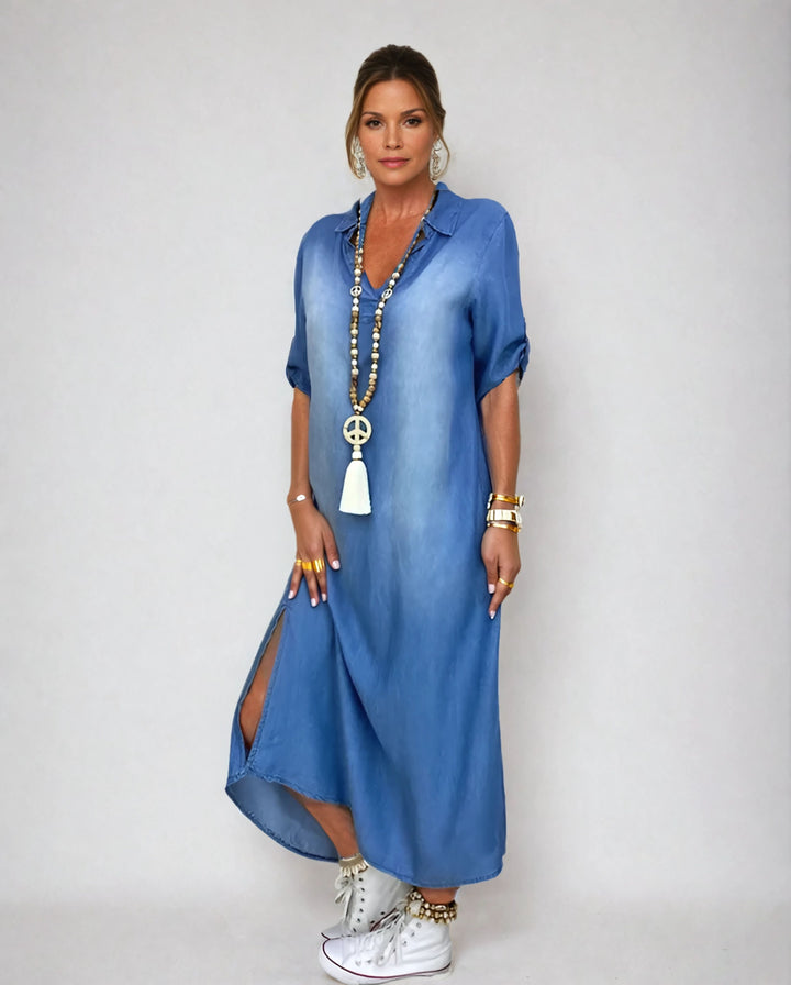 Felipa | Relaxed Button-Collar Maxi Dress