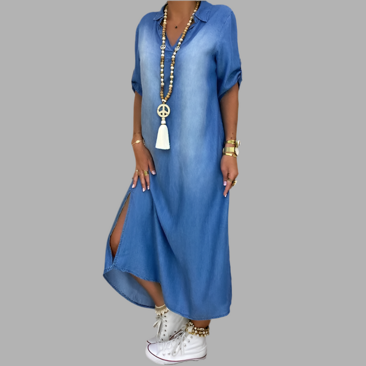 Felipa | Relaxed Button-Collar Maxi Dress