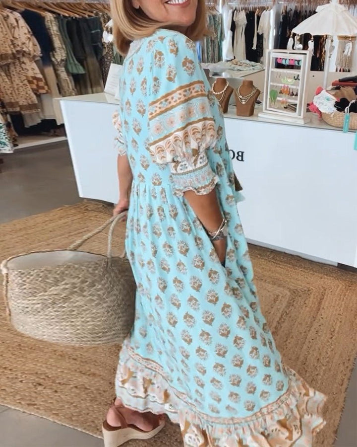 Isla | Boho Tassel Maxi Dress