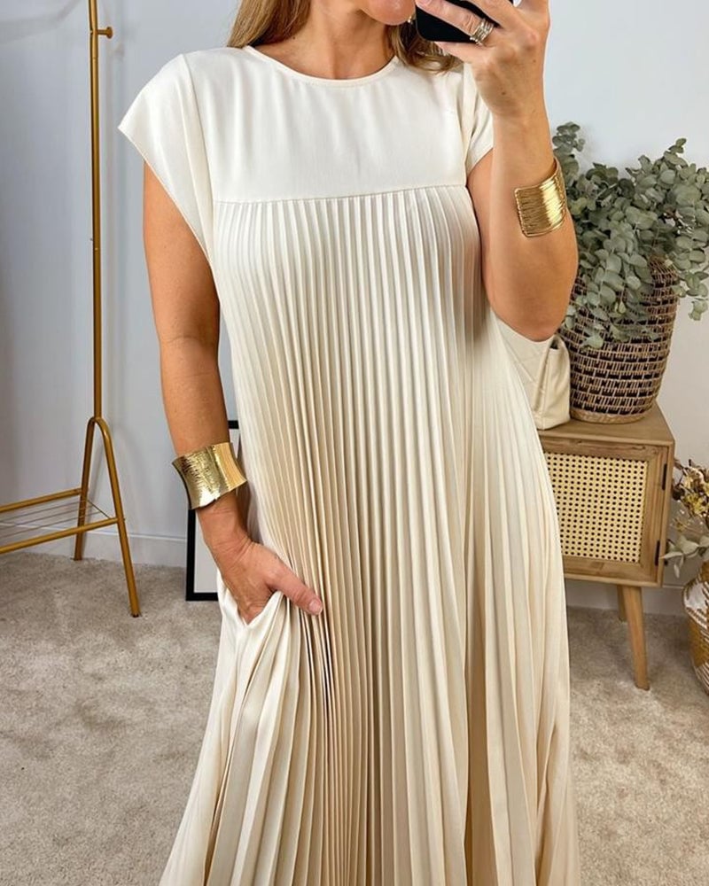 Mireille | Pleated A-Line Midi Dress