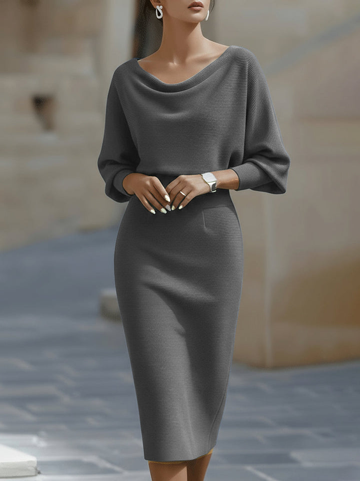 Elegant Draped Midi Dress