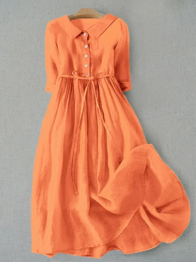 Celestine | Elegant Belted Shirt Dress