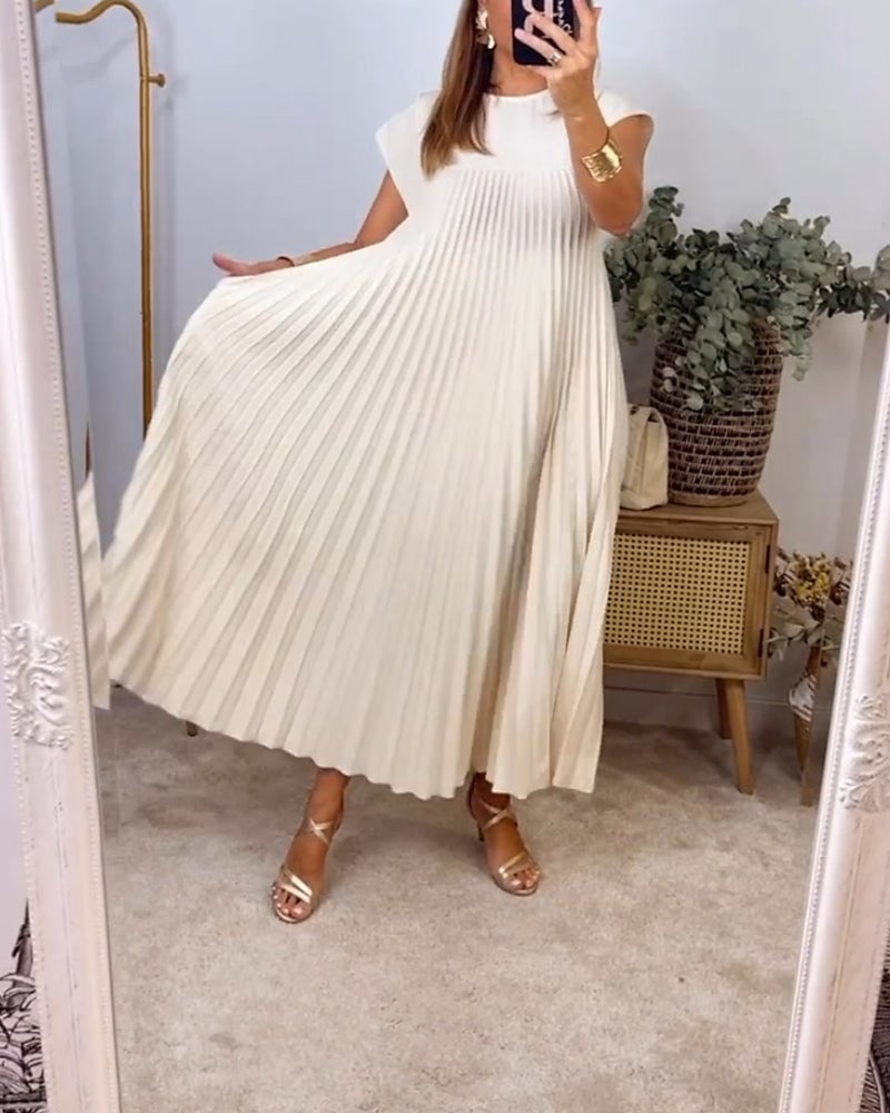 Mireille | Pleated A-Line Midi Dress