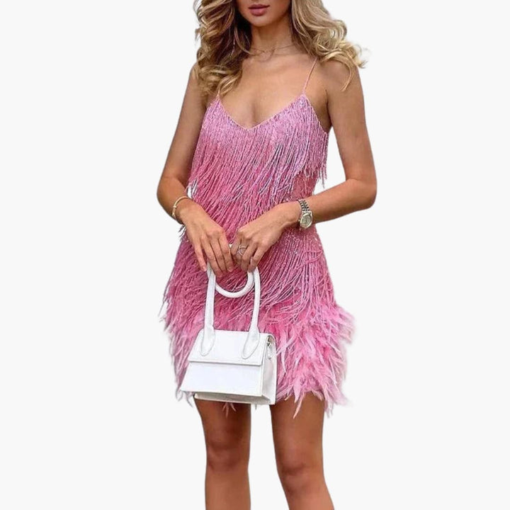 Elowen | Elegant Fringe Party Dress