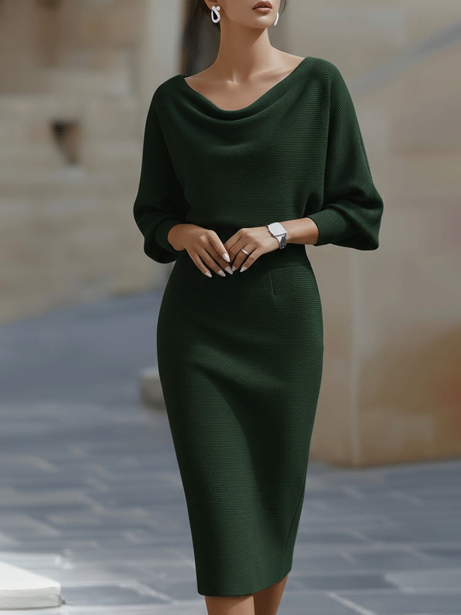 Elegant Draped Midi Dress
