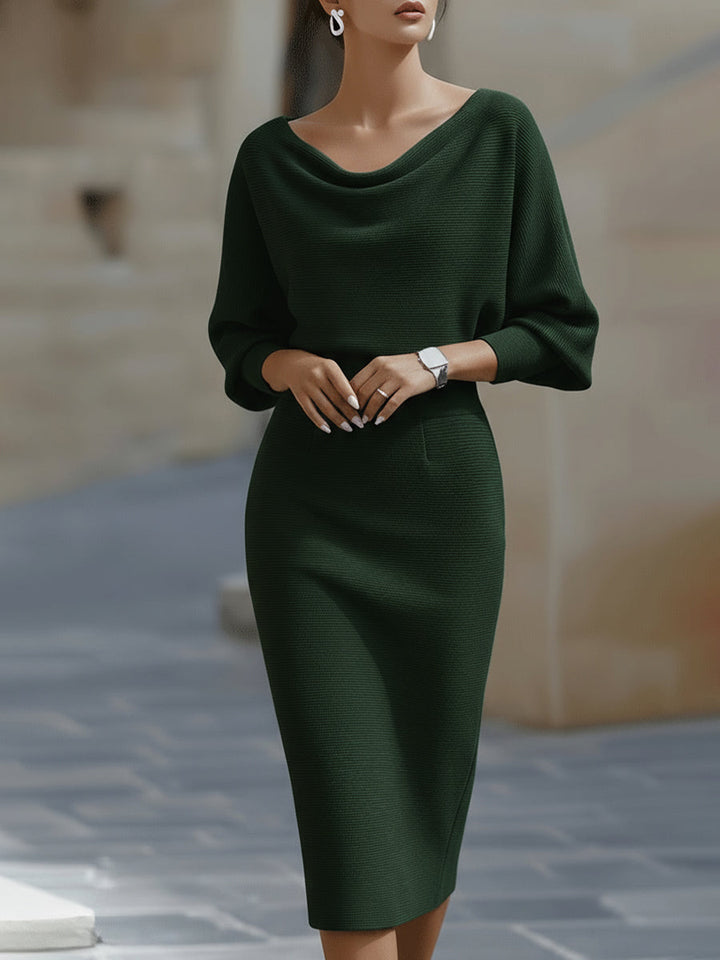 Elegant Draped Midi Dress