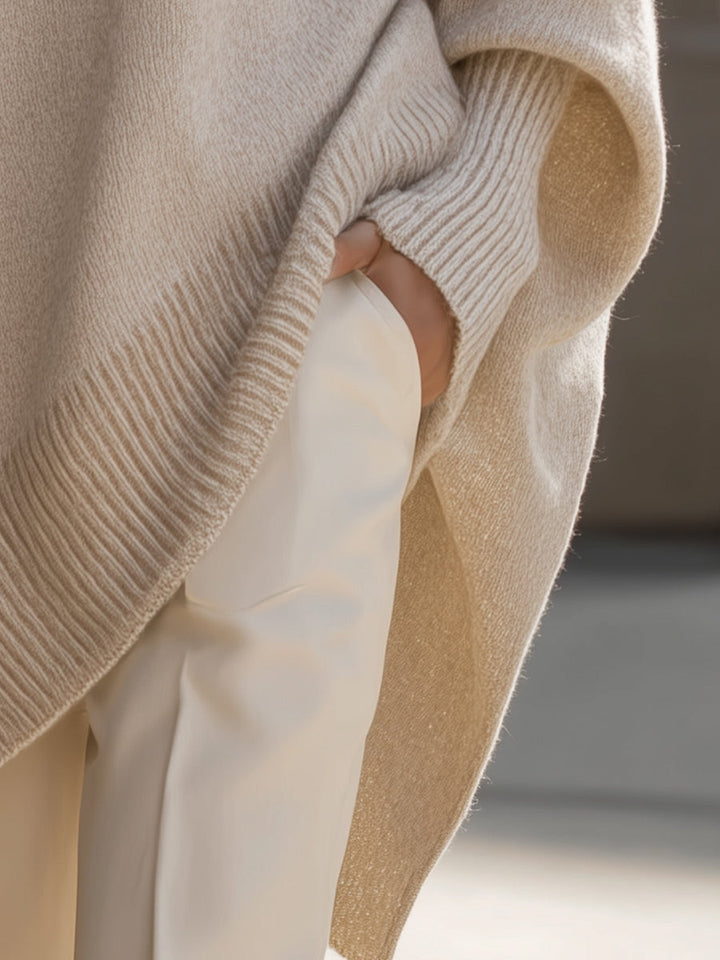 Margot | Women’s Dolman Sleeve Ribbed Knit Asymmetrical Tunic