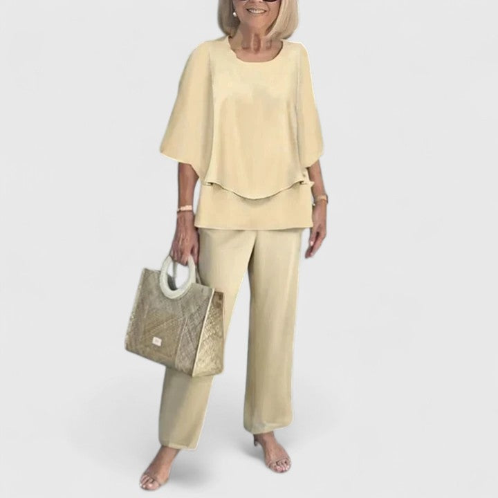 Evelyn | Women’s Layered Tunic &amp; Floral Trouser Co-Ord Set