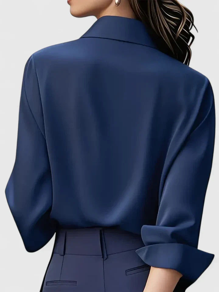 Bianca | Women’s Concealed Placket Fluid Button-Down Blouse