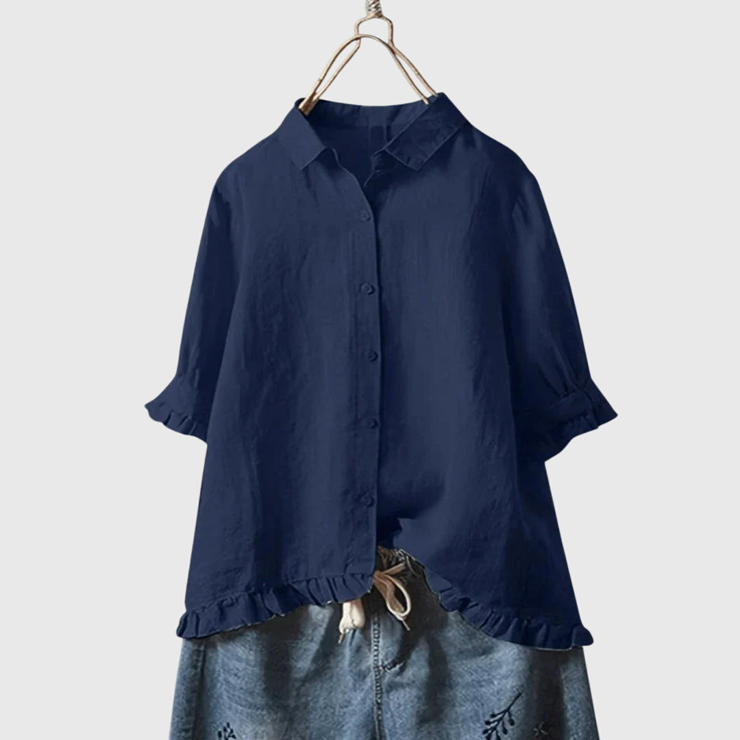 Comfortable Button-Front Blouse