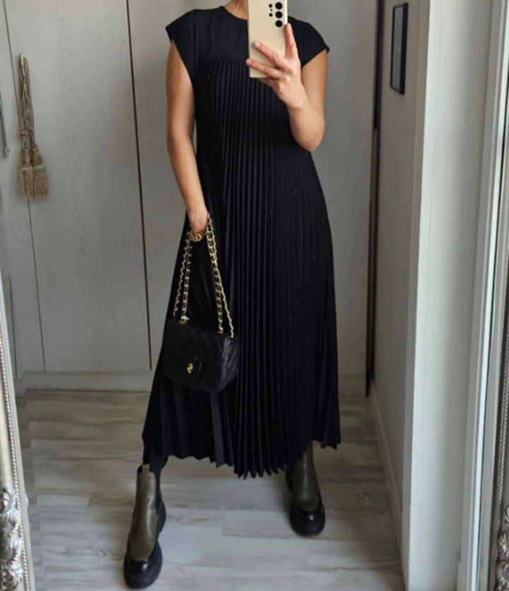 Mireille | Pleated A-Line Midi Dress