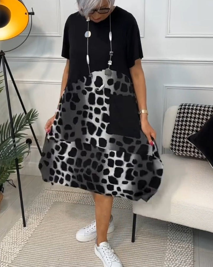 Viola | Abstract Print Midi Dress