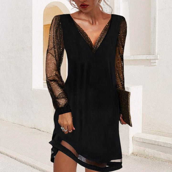 Sheer Sleeve Mini Dress