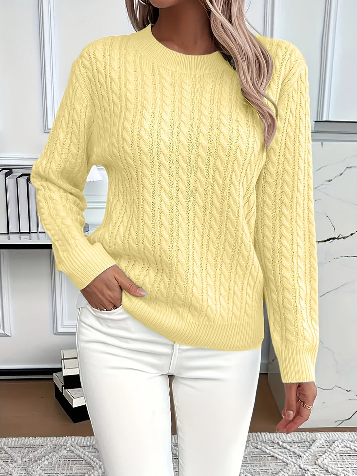 Women’s Cable Knit Crewneck Sweater
