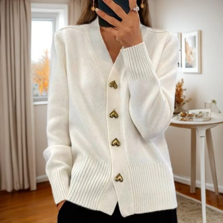 Zerelle | Heart-Button Classic Cardigan