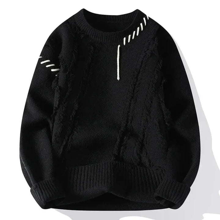 Textured Stitch Crew-Neck Men’s Sweater