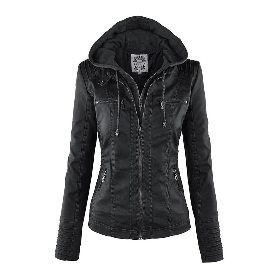 Women’s Hooded Moto-Style Jacket
