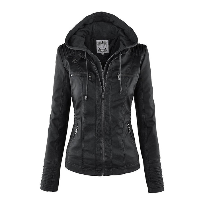 Women’s Hooded Moto-Style Jacket