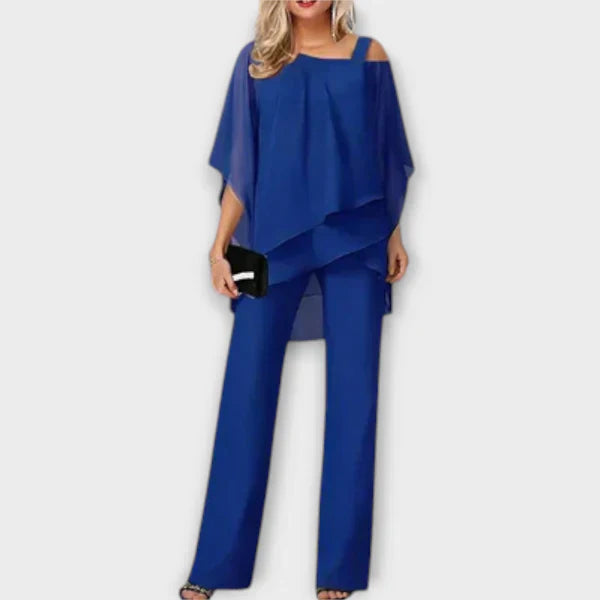 Celeste | Elegant Chiffon Layered Pant Set