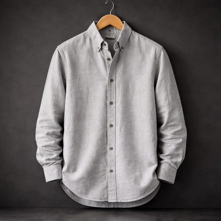 Rafael | Men’s Linen-Cotton Blend Button-Down with Curved Hem