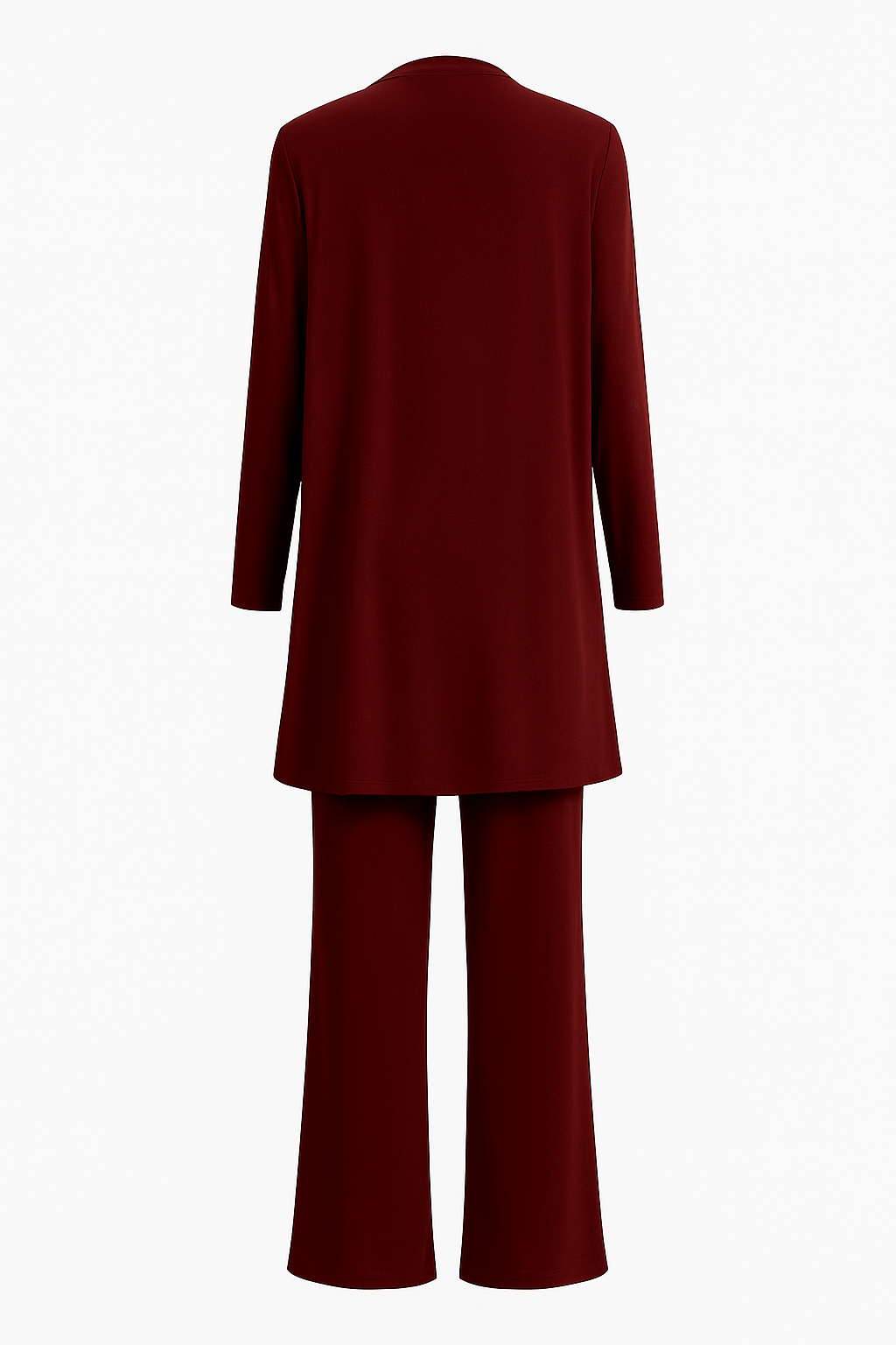 Celine | Women’s 3-Piece Minimalist Longline Cardigan &amp; Wide-Leg Trouser Set