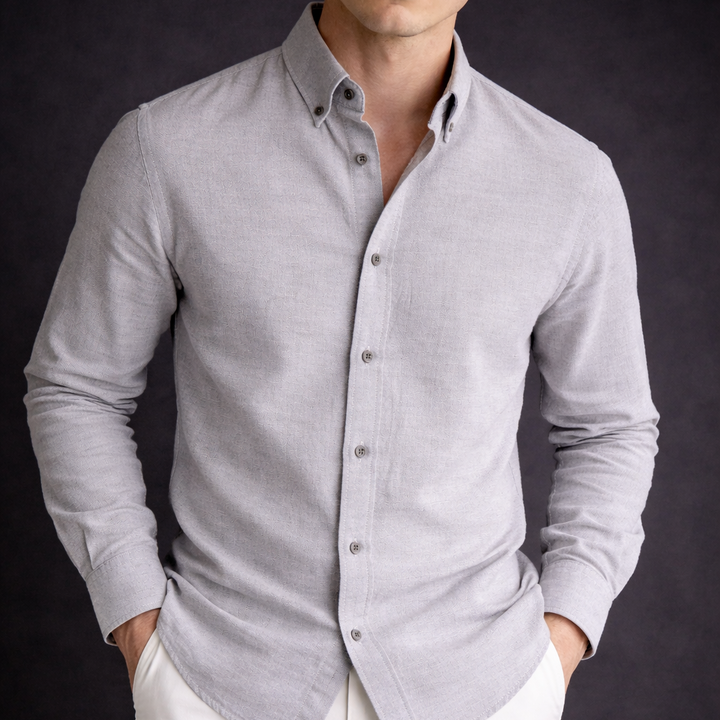 Rafael | Men’s Linen-Cotton Blend Button-Down with Curved Hem