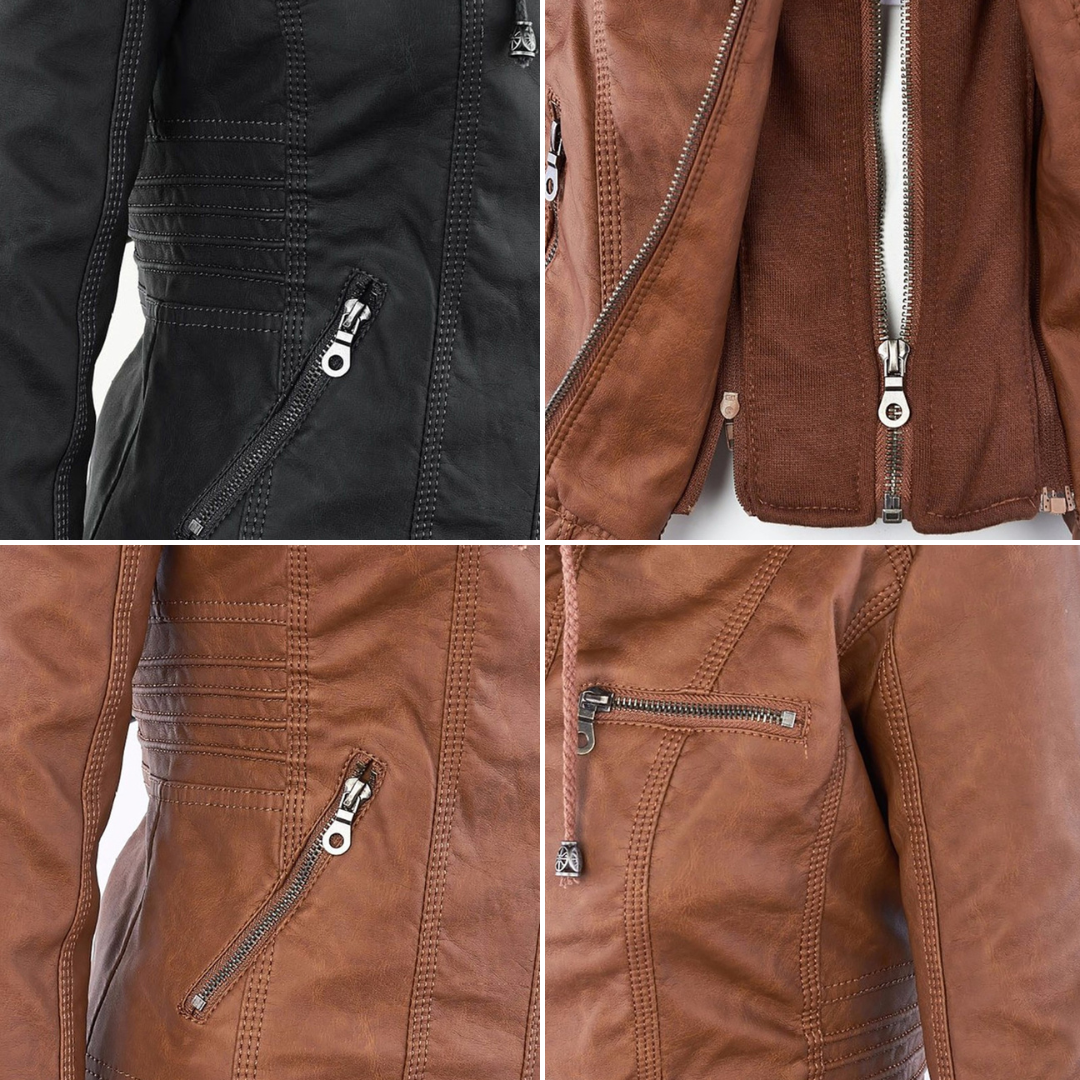 Women’s Hooded Moto-Style Jacket