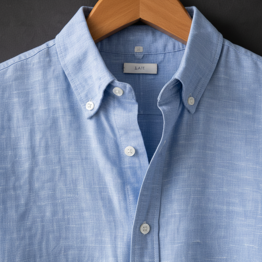 Rafael | Men’s Linen-Cotton Blend Button-Down with Curved Hem