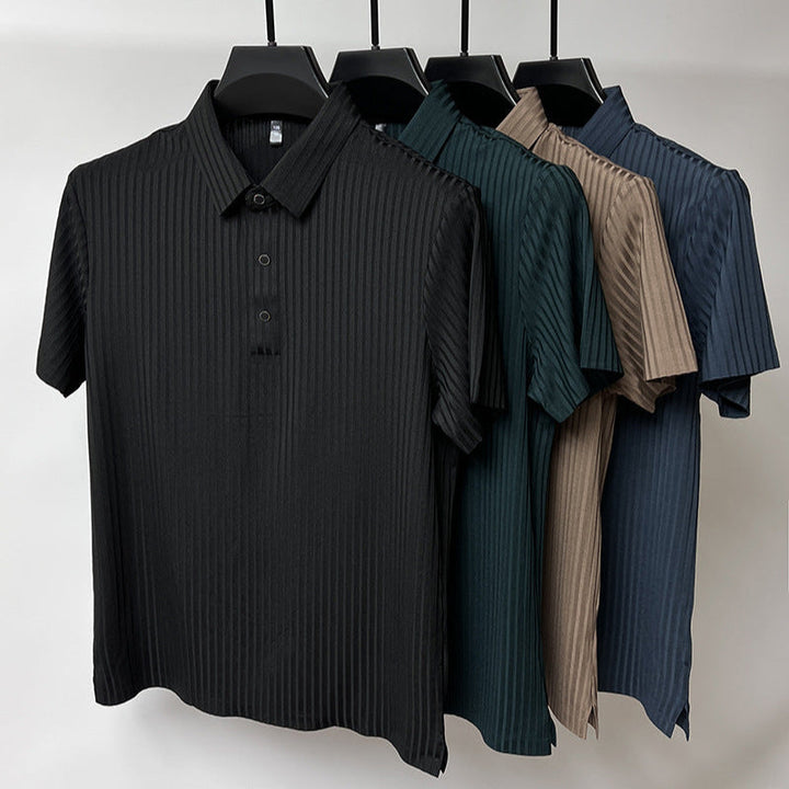 Harrison | Men’s Vertical Stripe Performance Golf &amp; Resort Polo