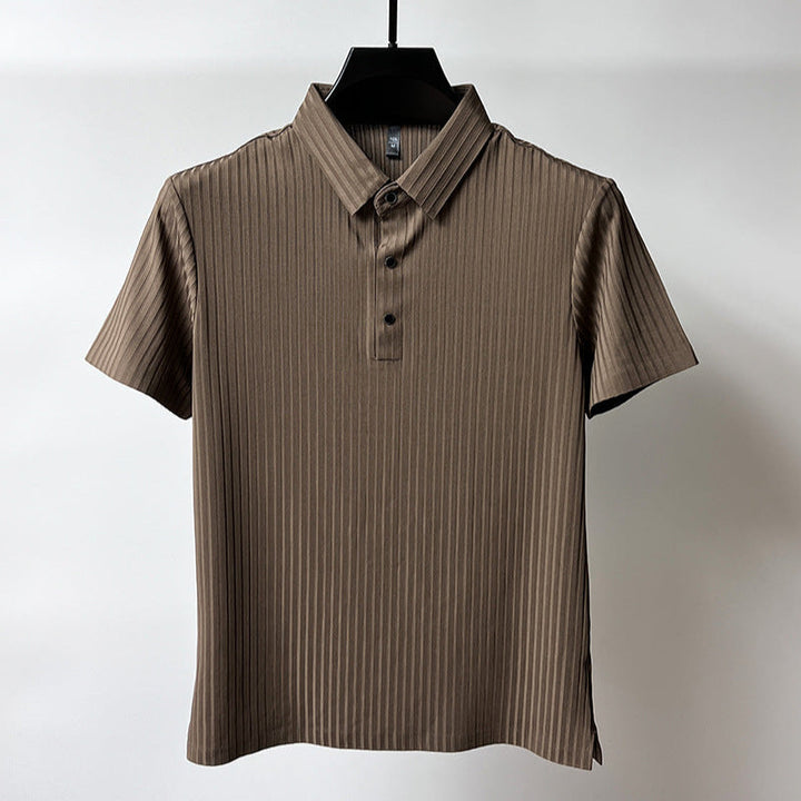Harrison | Men’s Vertical Stripe Performance Golf &amp; Resort Polo