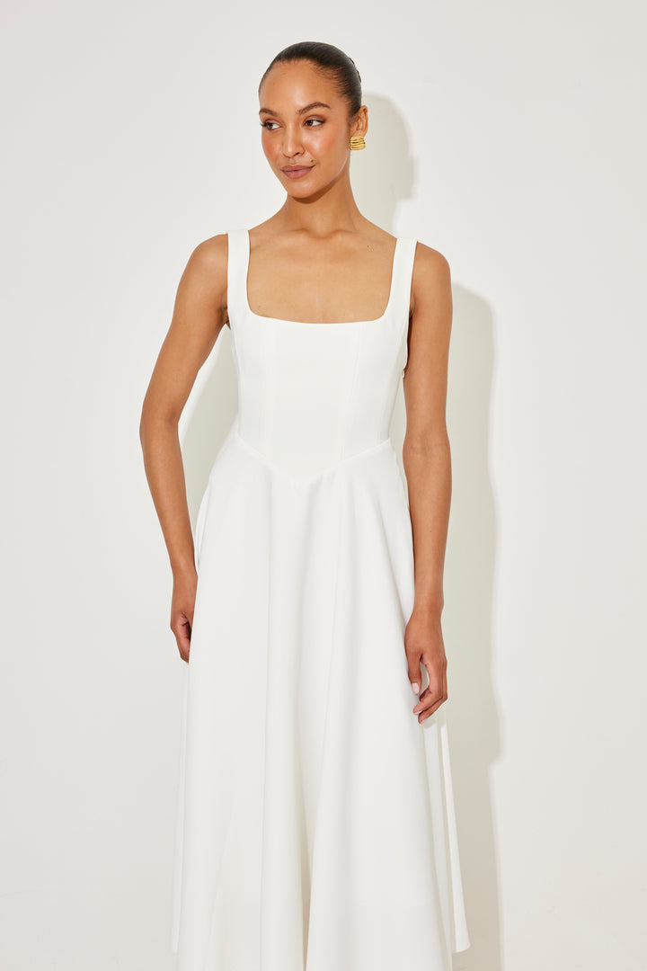 Celina | Elegant Square Neck Midi Dress